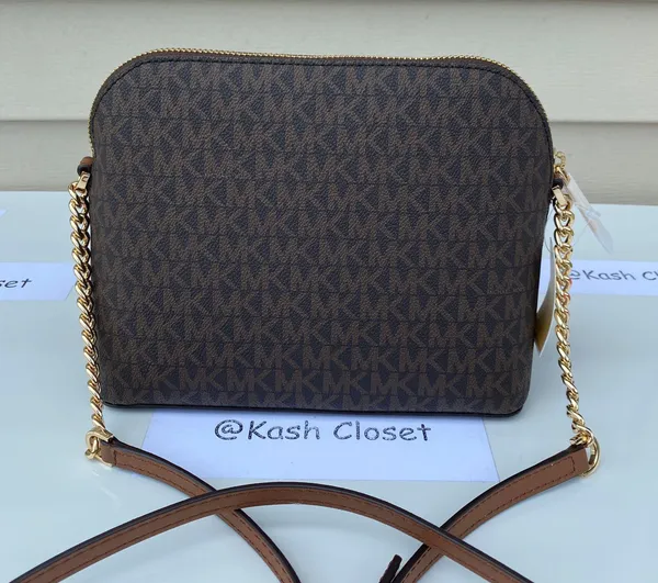 Michael Kors JET Set Travel Dome Medium Crossbody Bag - Brown - Image 7