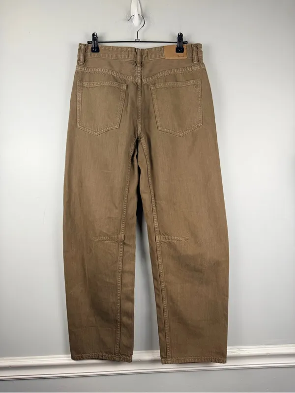 Madewell The Darted Barrel-Leg Jean in driftwood brown size 25 - Image 5