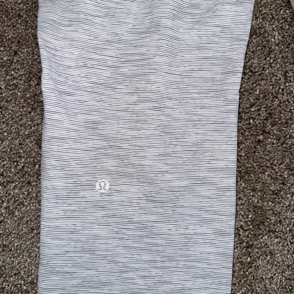 Lululemon On the Fly Pants Women 4 White Grey Excellent Straight Leg Space Dye - Image 3