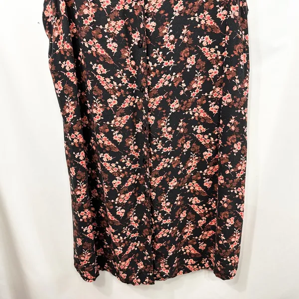 VTG Basic Editions Dress Size 10/12 Black Floral Sleeveless 90s Y2K Modest‎ 1767 - Image 4