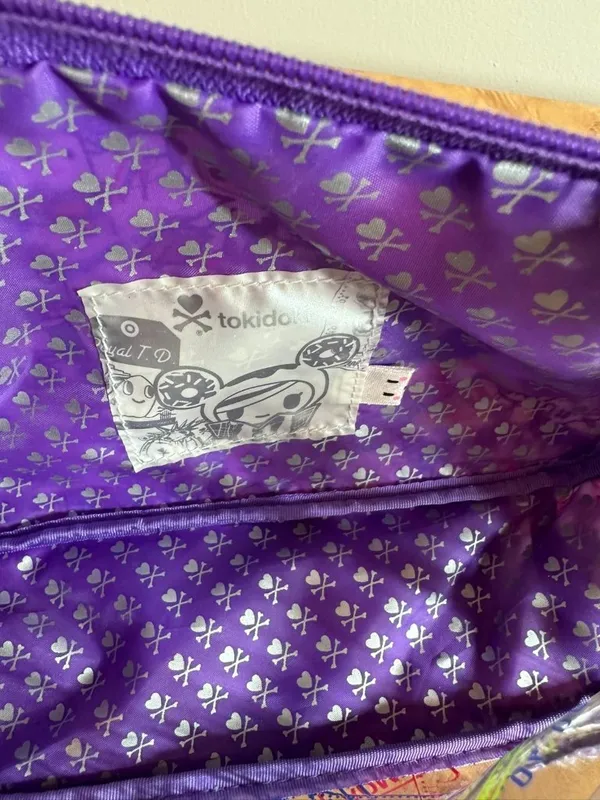 Tokidoki Trasporto Travel Print Purple PVC Cosmetic Makeup Bag Train Case Pouch - Image 5