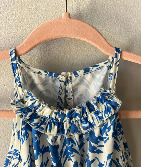 Blue Allover Print Halter Neck Romper Size Small/4 - Image 8