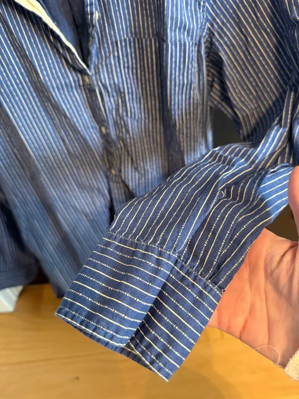 Ralph Lauren Navy and White Striped Button-Down Shirt - Image 4
