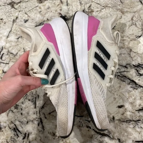 Adidas Women's Eq21‎ Running Shoes- in size 9. White, pink and orange - Image 5