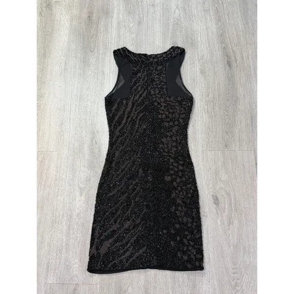 AllSaints Shia Y2K Style Hand Embellished Beaded Sequin Animal Print Mini Dress0 - Image 5