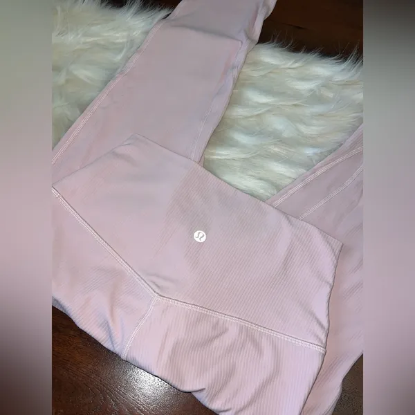Lululemon Doubled Align Ribbed High Rise Leggings Flush Pink 25” Inseam Size 4 - Image 4