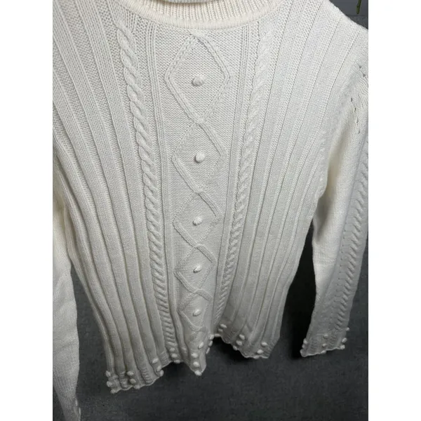 NWT RXB XL Sweater‎ Turtleneck Womens Top Cream Long Sleeve Ribbed Holiday - Image 11