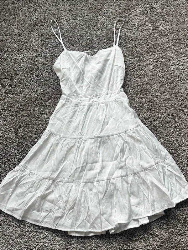 Princess Polly White Tiered Spaghetti Strap Mini Dress - Image 2