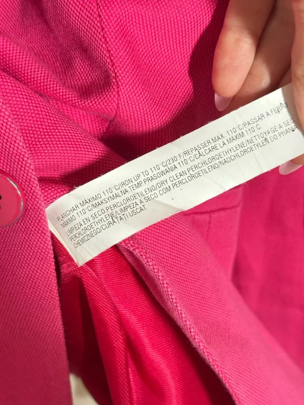 Zara Hot Pink Collarless Single-Button Blazer- made in Spain - Image 6