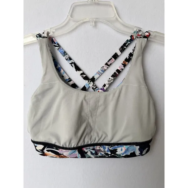 Lululemon Size 6 Multicolor Energy Bra Longline Strappy Sports Bra With Crisscro - Image 6