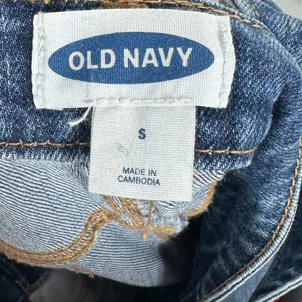 Old Navy Denim Short Overalls Women’s Size‎ Small Distressed Jean Romper - Image 7