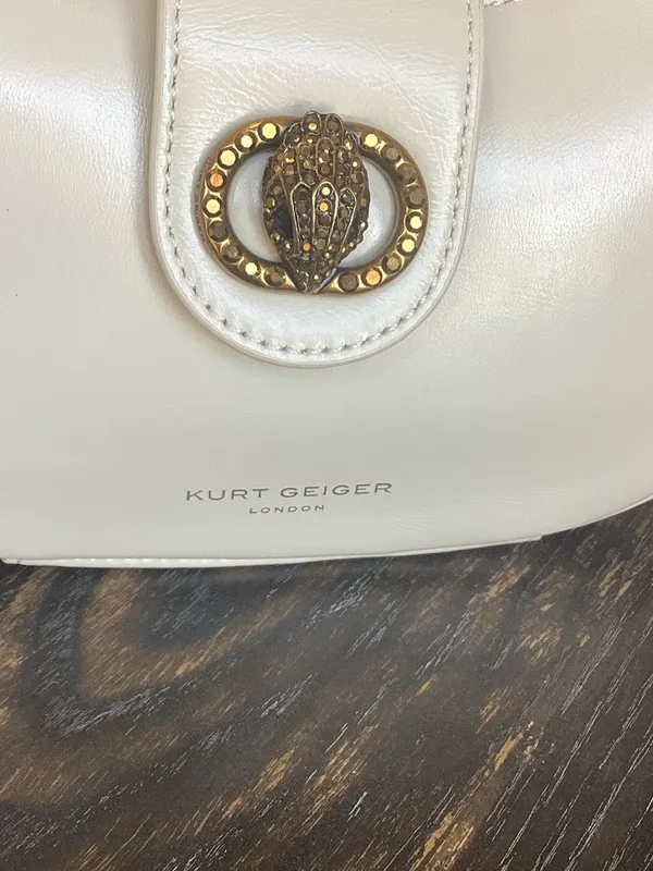 Kurt Geiger London Small Chelsea Chain Strap Beige Leather Crossbody Bag - Image 3