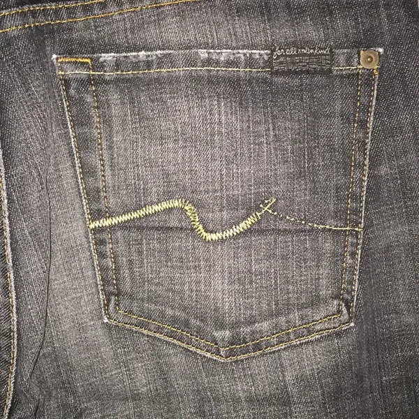7 for all mankind Distressed Black Jeans Sz 31 - Image 3