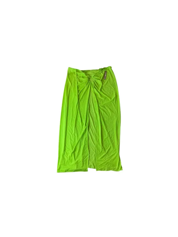 SKIMS Swim Sarong Skirt 3X Neon Green Mesh Ring Maxi Cover Up NWT Festival - Image 3