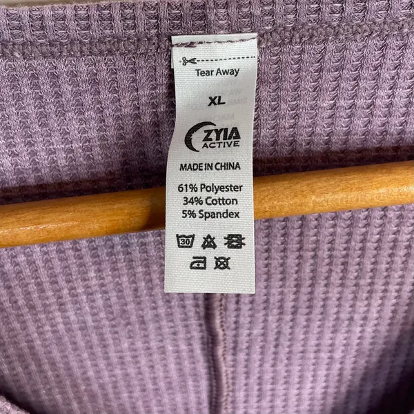 Zyia Dont Wake Me Up Lilac Purple Thermal Waffle Knit Lounge Sleep Top XL new - Image 11