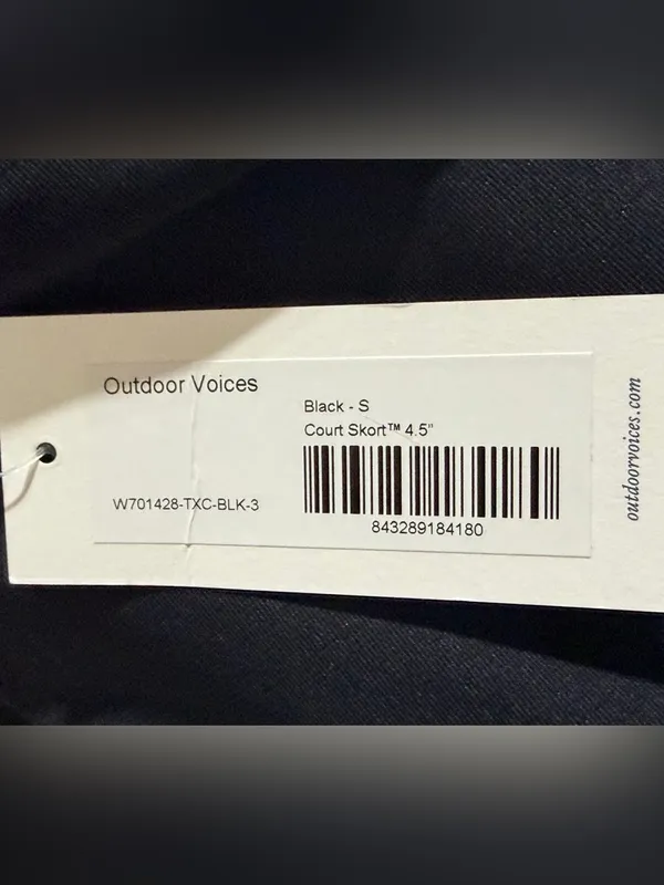 Outdoor Voices Court black Skort 4.5” size small NEW - Image 10