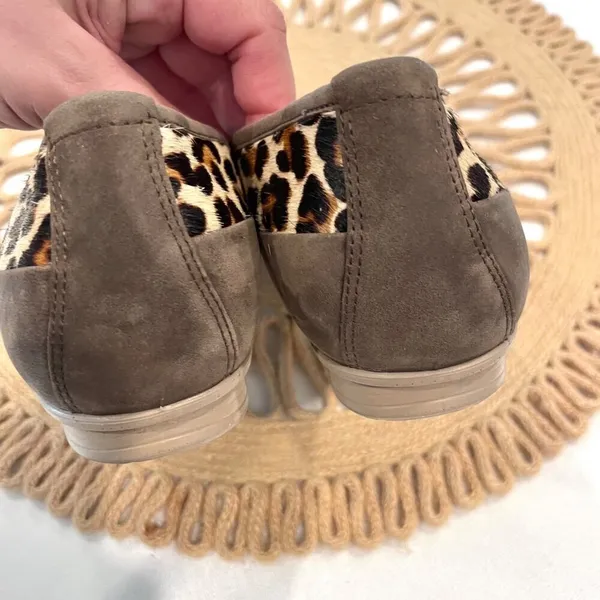 Ecco Felicia Loafers Size EU 36 Brown Leopard Flats Calfhair Animal Print - Image 7