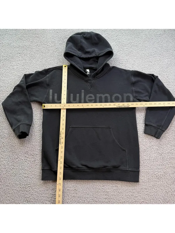 Lululemon Black Pullover Hoodie 10 Womens Athleisure Minimal Logo Sweatshirt - Image 3