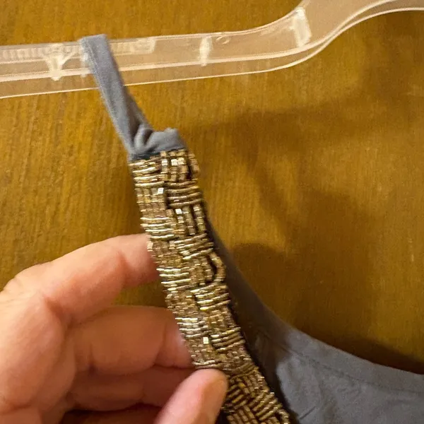 Goldy Sequin Beaded Mini Cocktail Dress in Gray - Image 8