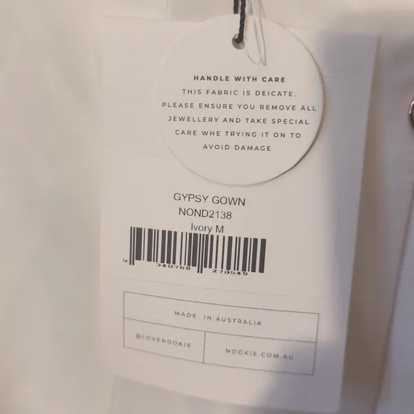 NWT Nookie Sz M Ivory Gypsy One Shoulder Side Slit Backless Evening Gown Bridal - Image 5