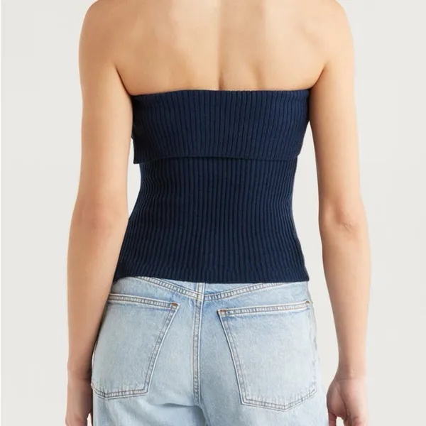 PacSun Kate Side Button Foldover Rib Tube Top Size XS - Image 2