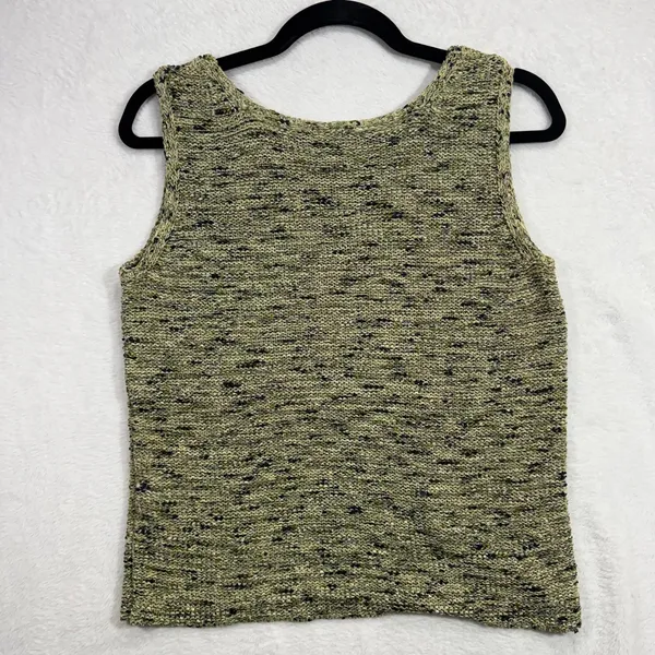 Sigrid Olsen M Knit Tank Top Green Grunge Indie Artsy Boho Alt Minimalist‎ Y2K - Image 3