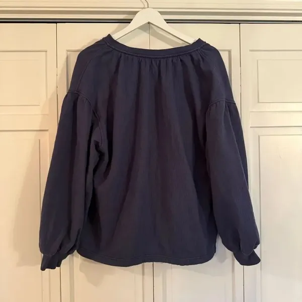 Aerie Easy Street blue oversized tie neck sweater size small - Image 6