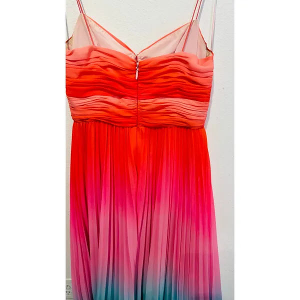 AMUR Blue Ombre Pleated A-Line Sweetheart Emmett Sunset Gown Dress Size 6 - Image 12