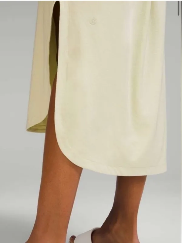 lululemon athletica Pima Cotton Open-Back Midi Dress Green Size 10 - Image 4