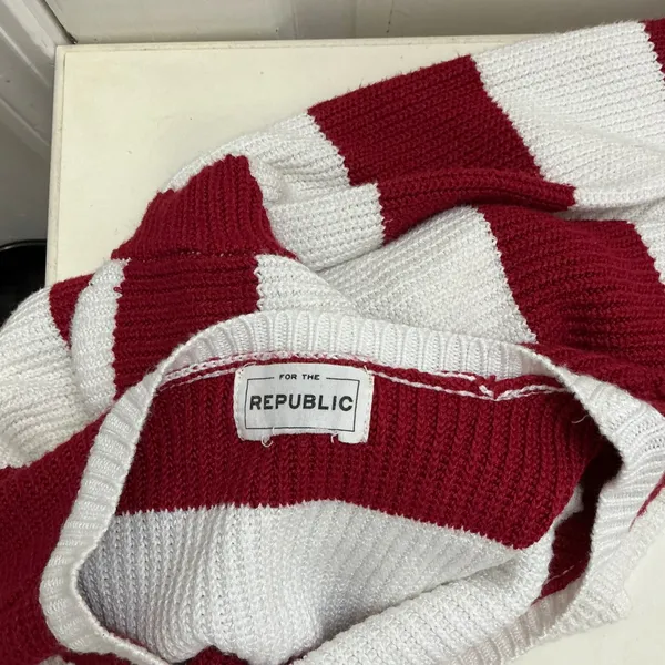 For The Republic Rugby Stripe Sweater Women's M Striped Nautical Preppy Shaker - Image 5
