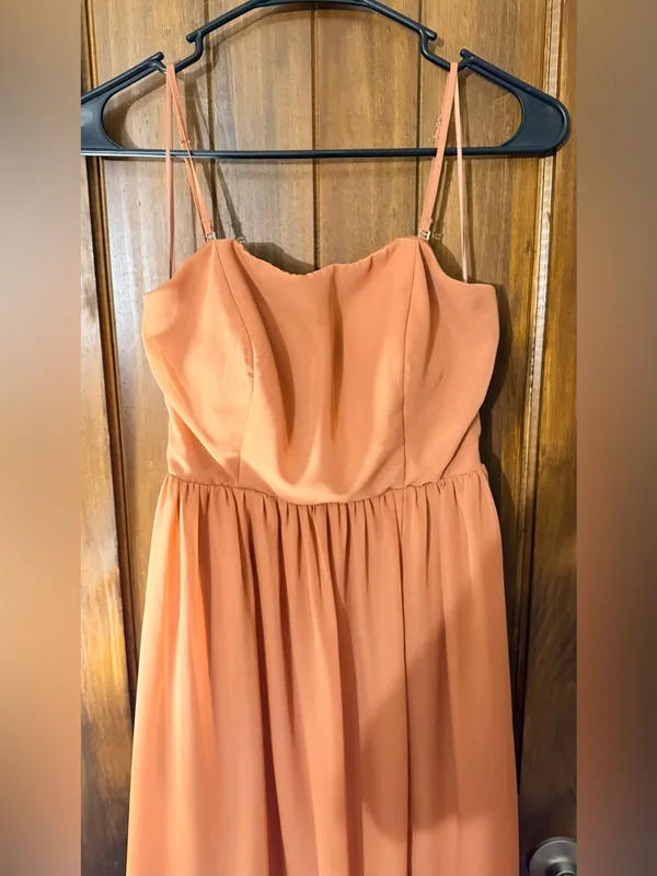 Birdy Grey Spaghetti Strap Maxi Dress in Rust Orange - Image 3