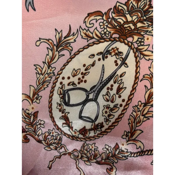 Pink Equestrian Novelty Print‎ Square Scarf Satiny Romantic Horse Girl Accessory - Image 6