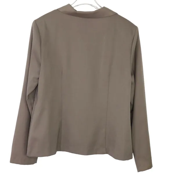 Topy 1990s VIntage Taupe Tan Blazer Jacket Neutral Oversized Large - Image 3