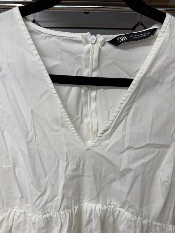 ZARA White Tiered Mini Dress - Image 2