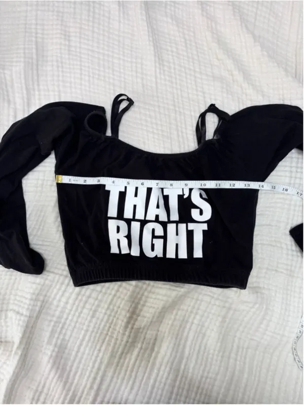 Women's Costume Gallery Black Crop Top Dance Costume "That's Right" M - Image 5