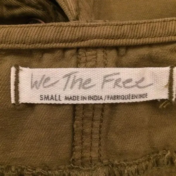 Free People Pocketful of sunshine green khaki mini dress small overalls - Image 8
