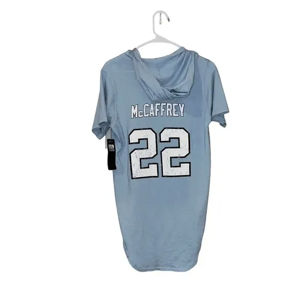 Fanatics NWT Carolina Panthers Tri-Blend‎ Short Sleeve Hoodie T-Shirt Size Small - Image 3
