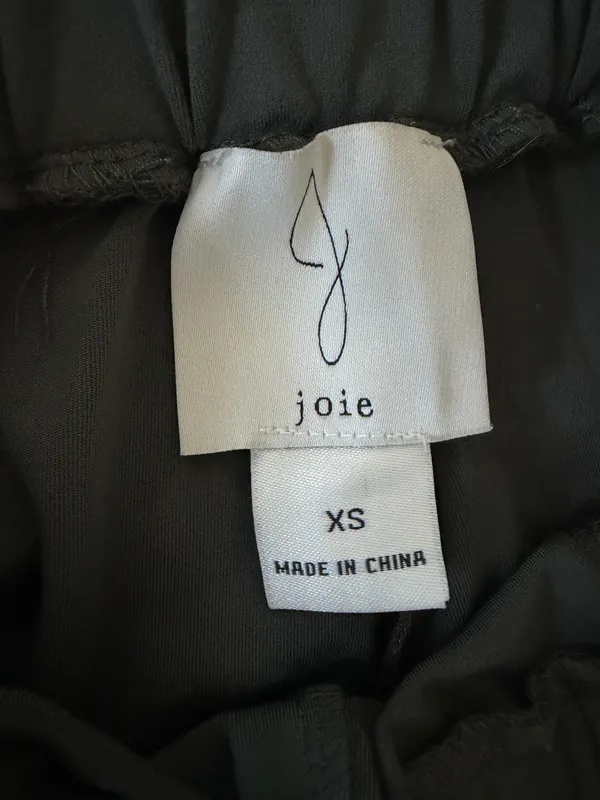 Joie XS Dark Green Straight Leg Pants Paperbag Waist - Image 7