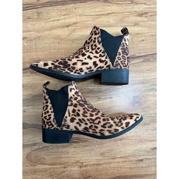 Bella Vita Leopard Print Ankle Boots Pointed Toe Chelsea Booties Brown Black‎ 9 - Image 10