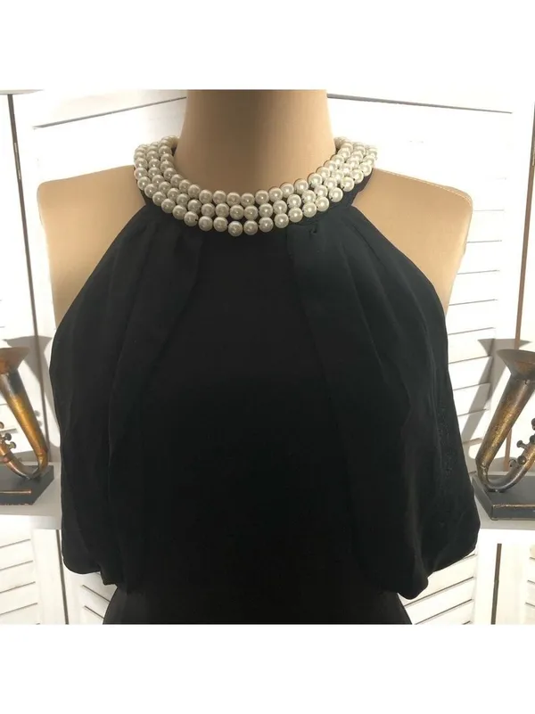 Lulus Pearl Halter Mermaid Maxi Dress Black XS NWT - Image 9