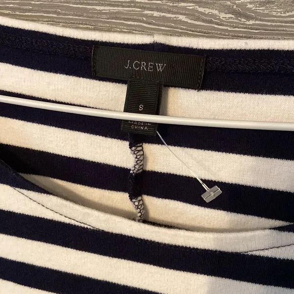 J.Crew Navy Blue and White striped Dress small‎ - Image 2