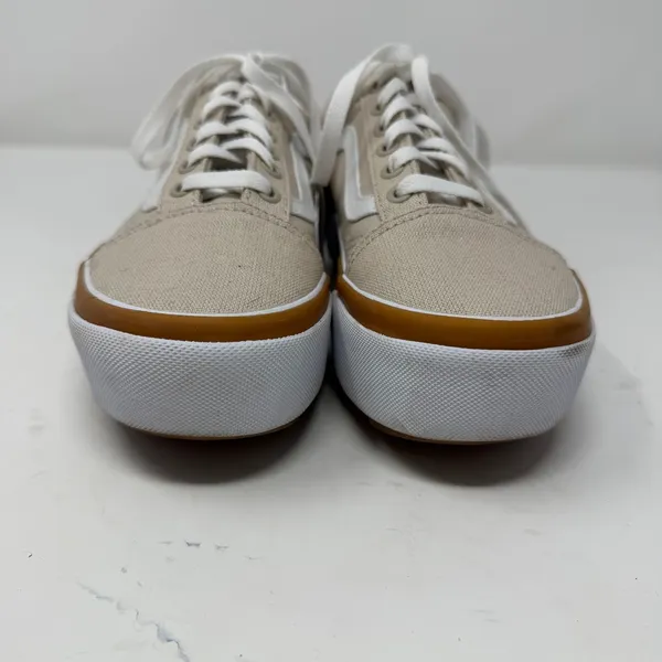 Vans Old Skool Stacked Canvas Platform Sneaker Oatmeal Beige Women Size 7 - Image 3