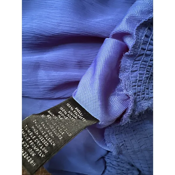 Vintage Mossimo Medium Top Blue Ruffles Y2K‎ Womens Sleeveless Tank Halter Neck - Image 7