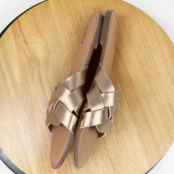 Torrid Braided‎ Strap Slide Sandals Rose Gold 10.5W - Image 5
