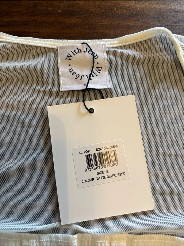 With Jean AL corset top distressed white new small - Image 2