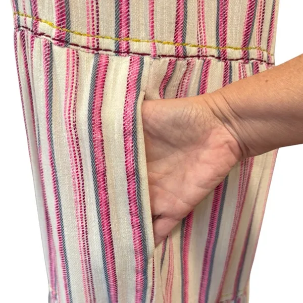 Sundance Veria Midi Tiered Pockets Striped Embroidered Sleeveless Boho Medium - Image 5