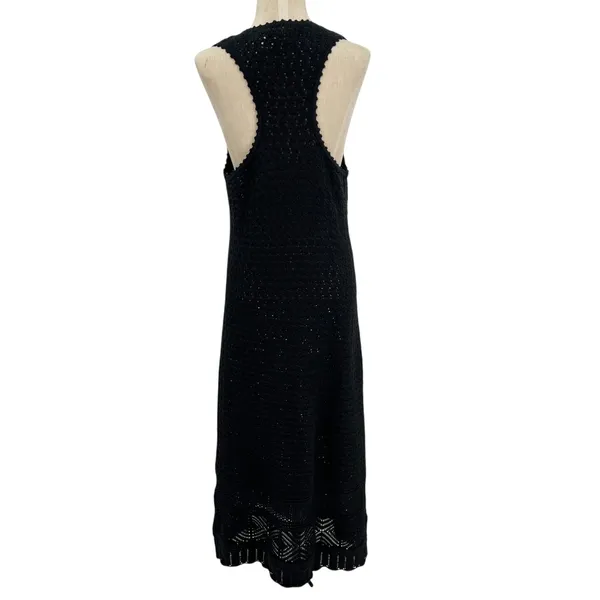 J. Crew Limited Edition Crochet‎ Maxi Sweater Dress Black Size Large - Image 8