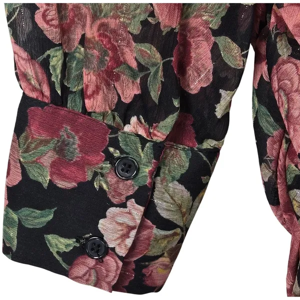 MNG Mango Women's Floral Long Sleeve‎ Mini Dress Ruched Bodycon V Neck - Image 7