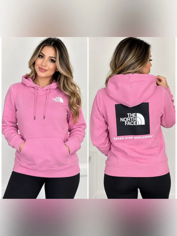 The North Face Women’s Pink Never Stop Exploring Pullover Hoodie Size M - Image 2