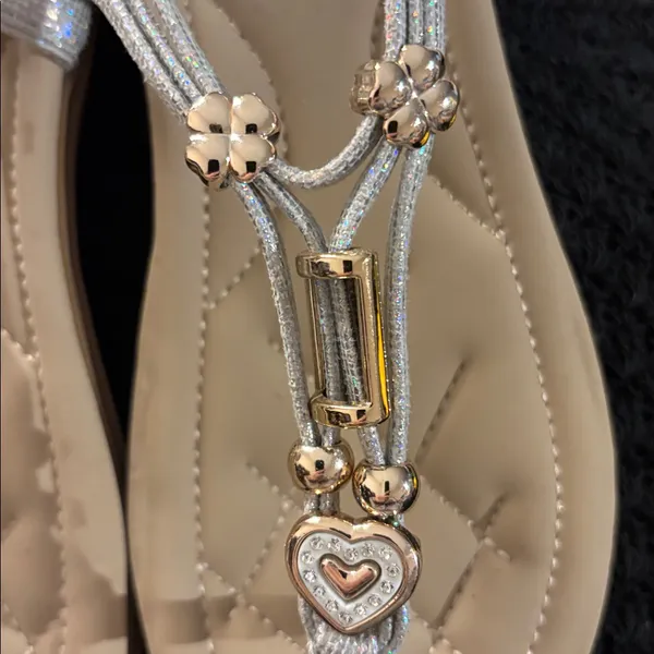 FINAL MARKDOWN Elegant Silver and Gold Women's Sandals 35 Size 5 - Image 2
